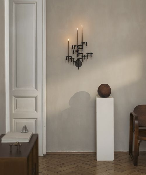 STOFF Nagel Vegghengt Lysestake Sort