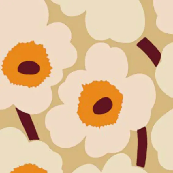 Marimekko Unikko Serviett Lunsj Beige Orange