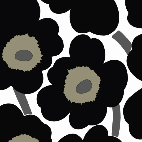 Marimekko Unikko Serviett Lunsj Black/White